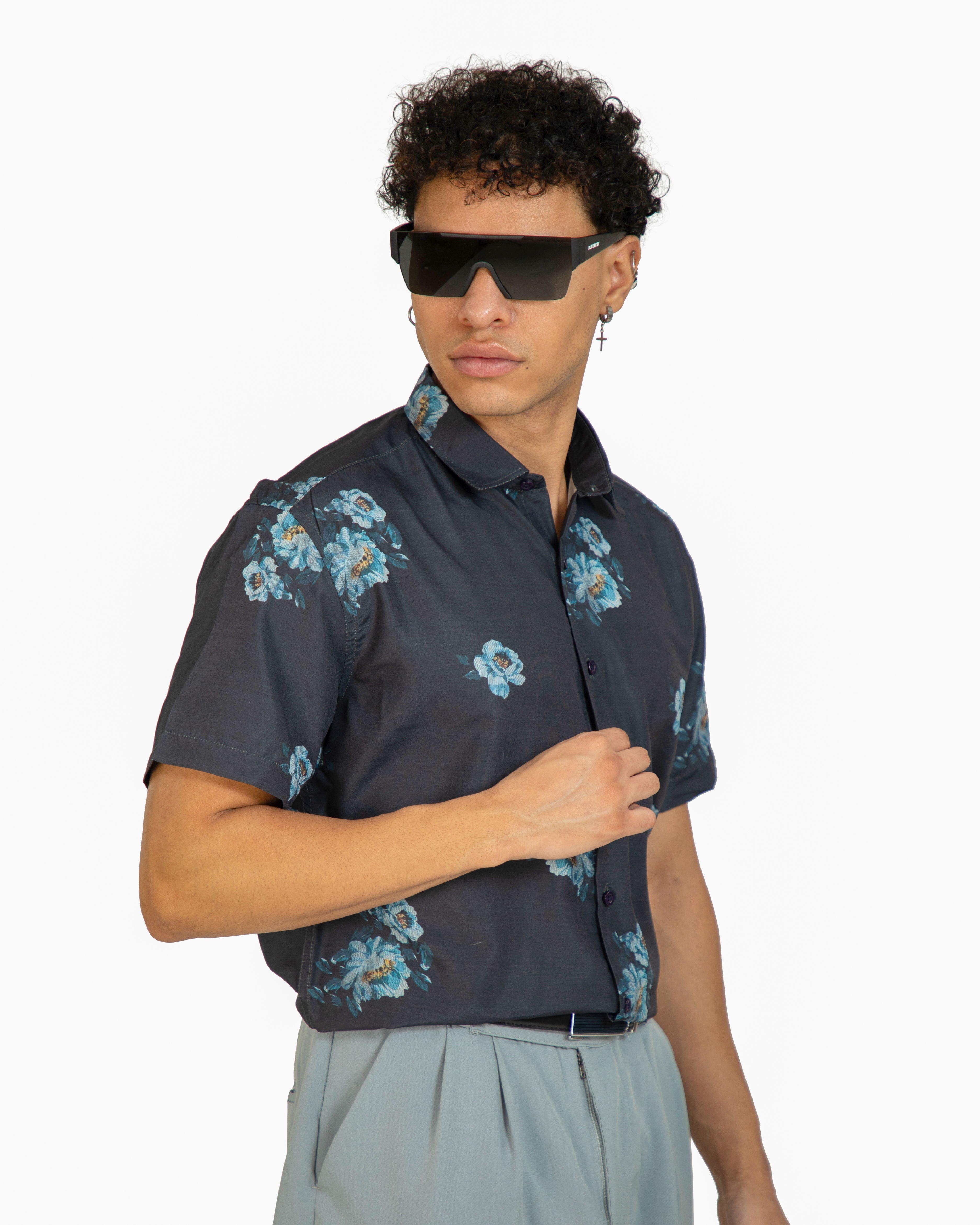 "Mystic Blue Rose Shirt"